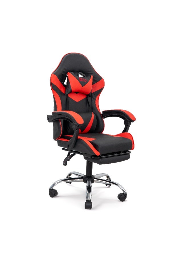 Multi Home Furniture Black & Red Gaming Chair - Ergonomic Chair & Recliner Chair with Footrest, Racing Style Office Chair with Lumbar Support & Head Pillow, 360° Swivel Computer Chair